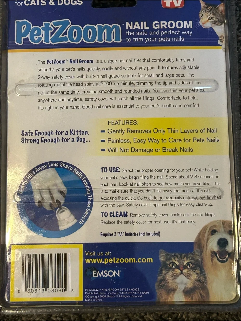 Zoom PetZoom Nail Groomer - White & Blue